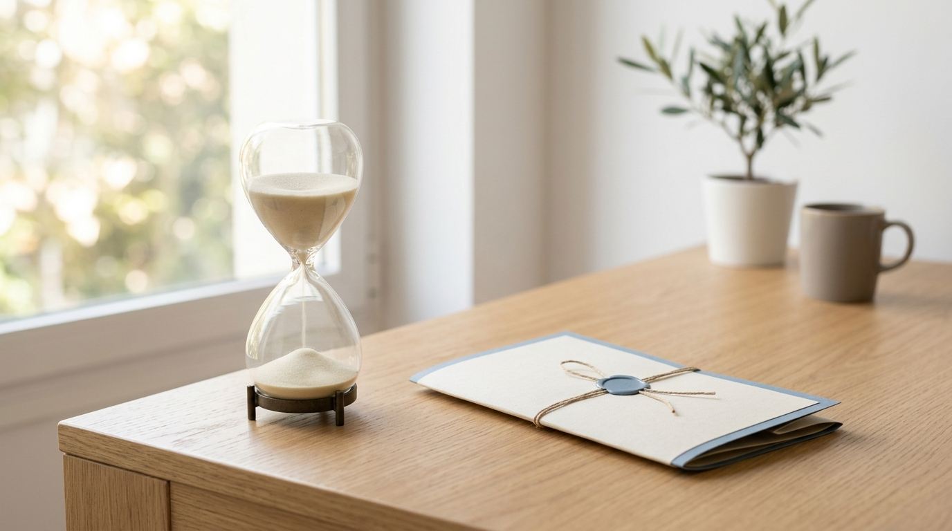 Hourglass representing the waiting period question in final expense insurance