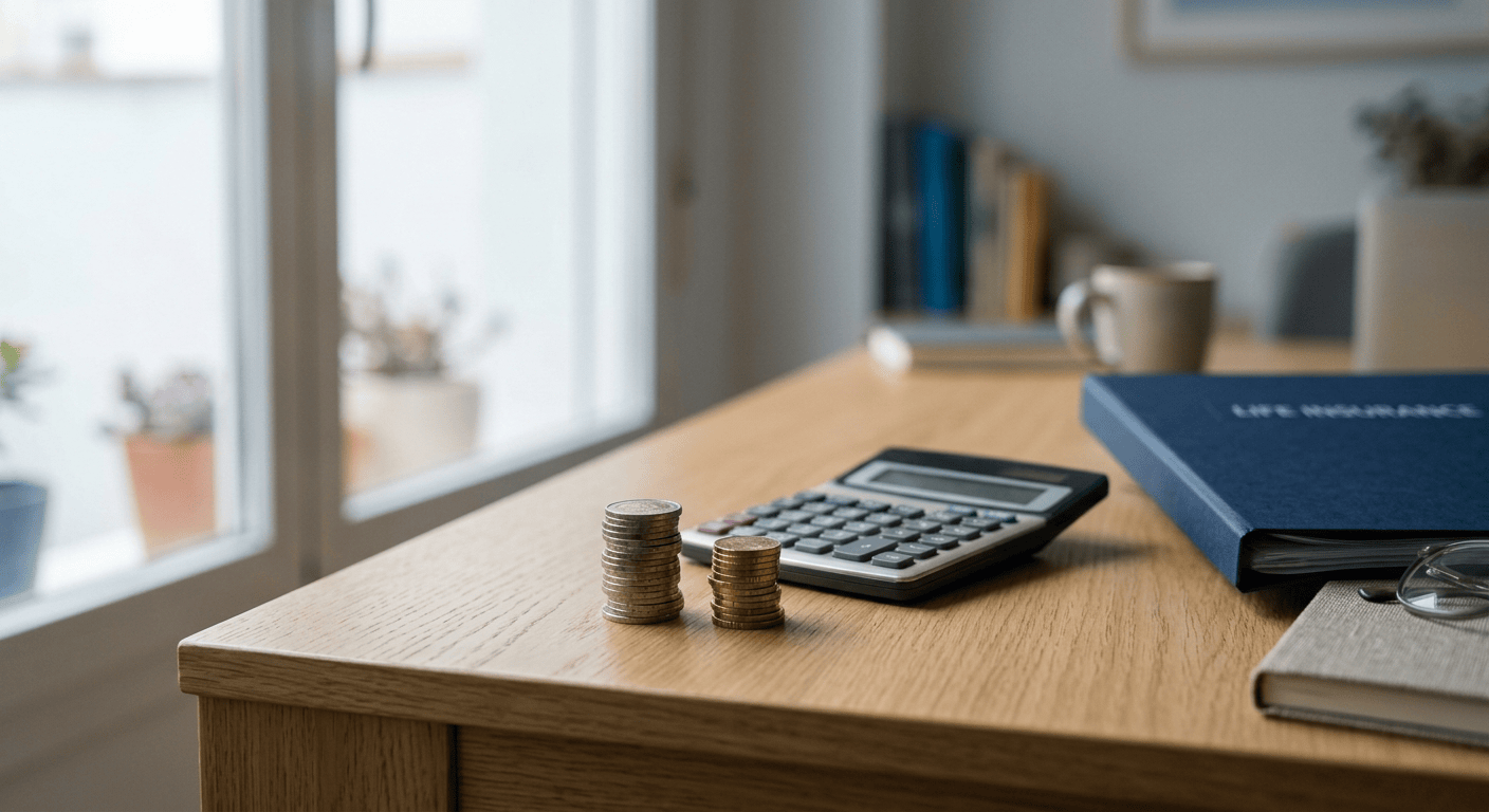 Two stacks of coins representing the cost difference between no exam and traditional life insurance