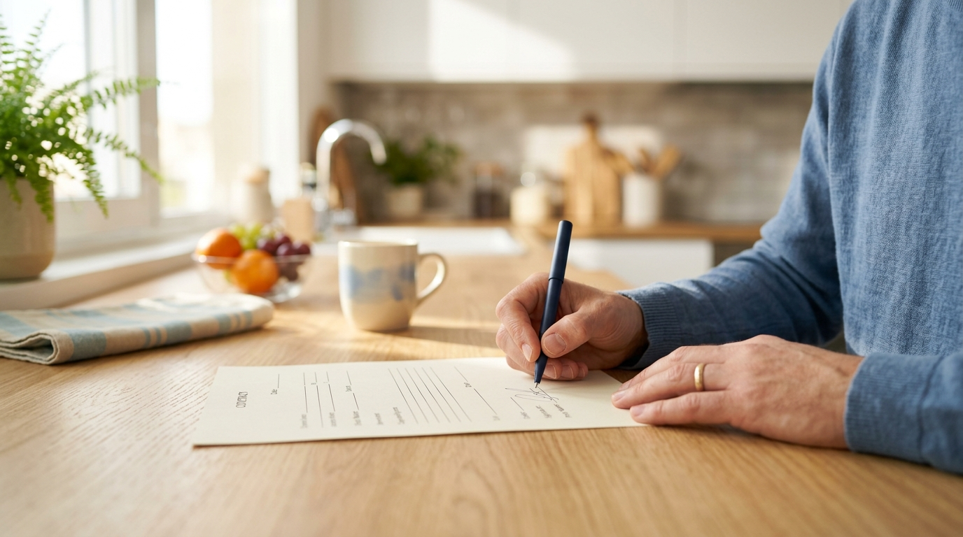 Simple application form representing no medical exam life insurance